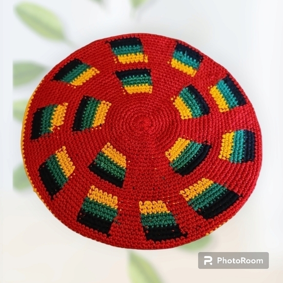 HANDMADE Red Jamaican Rasta Skull Dreadlock Unisex Tam Cap - Picture 1 of 10